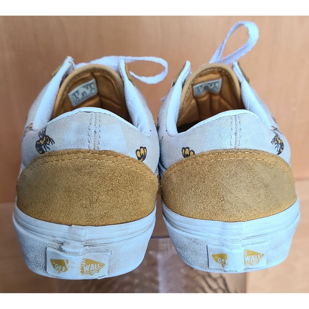 Vans Old Skool Embroidered Flowers US 6.5 Yellow Suede Skate Shoes Sneakers‎ - Picture 5 of 8